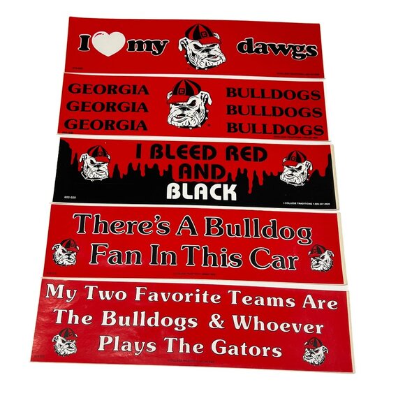 5 Vintage Georgia Bulldogs bumper stickers Decals - Picture 1 of 3